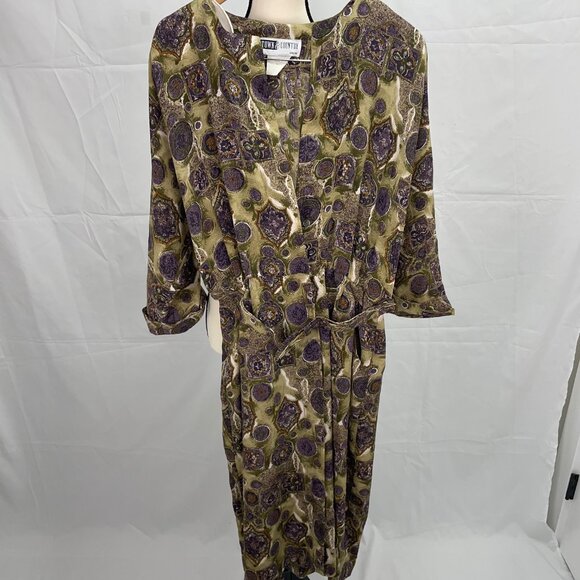 Summer bold print dress with belt and pockets BOHO CHIC SUMMER STYLE - Picture 2 of 8